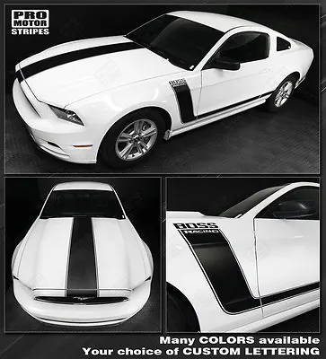 Ford Mustang 2005-2023 BOSS 302 Style Hood & Side Stripes Decals (Choose Color) • $84