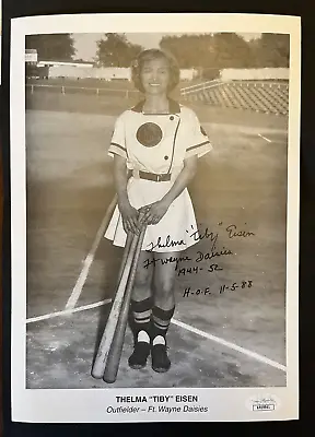 Thelma Eisen Signed Photo All-American Girls Professional Baseball - JSA Auth. • $79