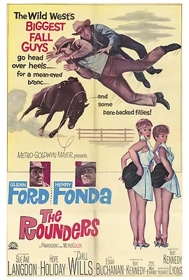 $17.98 • Buy THE ROUNDERS Movie POSTER 27x40 Glenn Ford Henry Fonda Sue Ane Langdon Hope