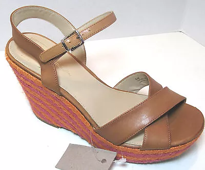 Via Spiga 'Evelina' Cinnamon Espadrille Strappy Platform Wedges  Size 8.5M  • $34.99