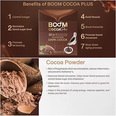 8PCS Vitamins Protein Boom Cocoa Plus Helps To STrengthen The Skin Joints Bones • $145.99