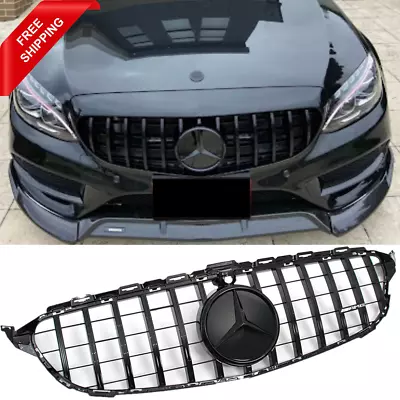 GTR Grill W/Star Front Grille For Mercedes Benz W205 2019-2021 C200 C300 C43 AMG • $171.39