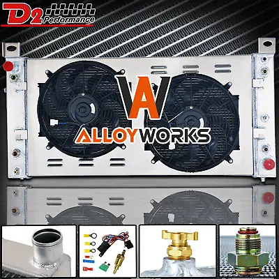 2370 34 W 3 Row Radiator Shroud Fan For 99-14 Chevy Silverado 1500 Suburban 2500 • $259.58