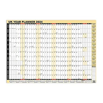 2024 UK Unmounted Year View Wall Office A1 Large Planner Home Office • £6.99