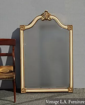 50x32 Vintage French Provincial Country Off White & Gold Wall Mantle Mirror • $450