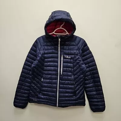 Rab Microlight Alpine Navy Nikwax Pertex Down Feather Insulated Jacket Uk 12 • £79.99