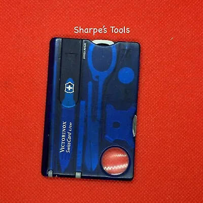 Blue Victorinox Swiss Army SwissCard Lite With Red Light Translucent Blue • $34.99