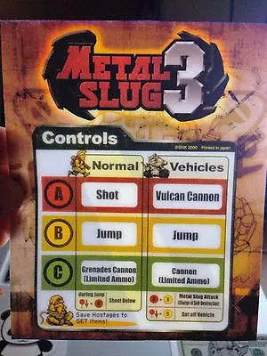 Metal Slug 3 Neo Geo Arcade Marquee • $9.95