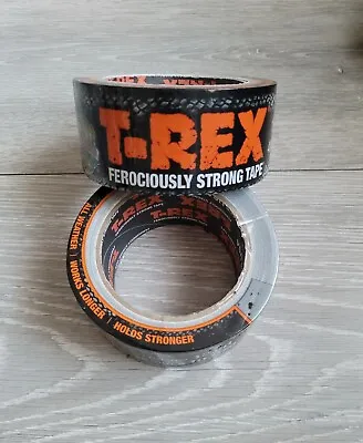 2 X T-Rex Ferociously Strong Waterproof Graphite Grey Duct Tape 48mm X 10.9m • £19.99