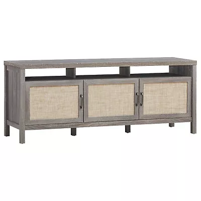 TV Stand Entertainment Media Center For TV's Up To 65  With Wood Legs Grey Oak • $129.99