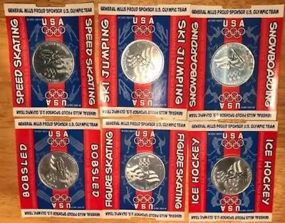 (6)Olympic Winter Games Coins Medallions - Nagano 1998 - General Mills • $9.99