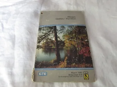 Vintage 1980 GTE TELEPHONE DIRECTORY Phone Book Allegan Gobles Hamilton MI • $14