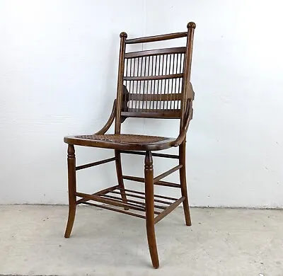 Vintage Cane Seat Side Chair With Spindle Back • $300