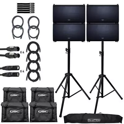 QSC LA112 12  2-Way Active Powered Line Array DJ Pro Audio Loudspeaker 4 Pack • $13820.40