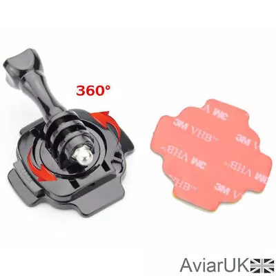 360 Degree Rotating Lockable GoPro Helmet Mount Clamp SJCAM Insta360 DJI Osmo  • £3.99