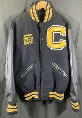 ✨Vintage Delong Varsity Letterman Football Jacket USA School Grunge 90s Y2K✨ • $34.99