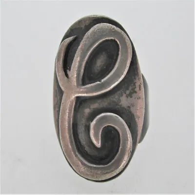 Sterling Silver Signet Initial Monogram C Ring Size 5 • $99.99