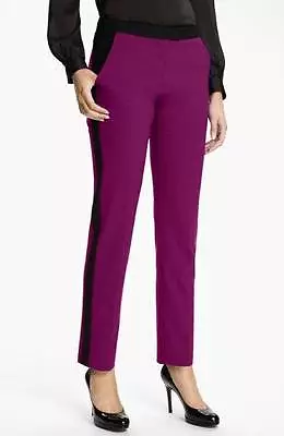 Vince Camuto Women's Sweet Plum Purple/Black Color-block Pants  Size 10 New • $59