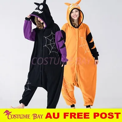 Black Orange Cute Devil Jumpsuit Onesie Adult Kigurumi Unisex Pajamas Costume AU • $31.95