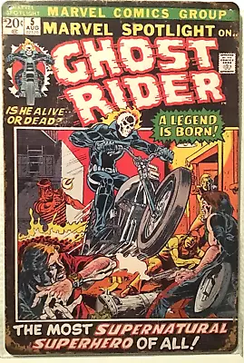 TIN SIGN 8x12 Ghost Rider Marvel Comics Motorcycle Flames Skull Superhero  Pan3 • $9.99