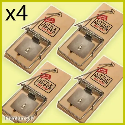 £14.69 • Buy 4 X GENUINE LITTLE NIPPER WOODEN RAT TRAPS PEST STOP RAT TRAP Easy To Use