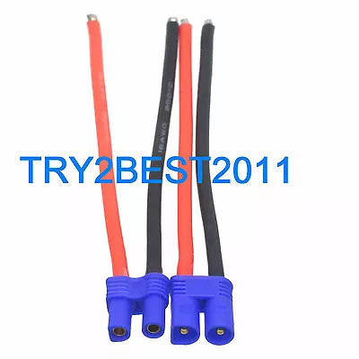 RC Pairs Male + Female EC2 Battery Connector 18awg 10cm Wire Cable • $2.80