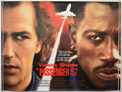 PASSENGER 57 (1992) Cinema Quad Movie Poster - Wesley Snipes Bruce Payne • £12.99