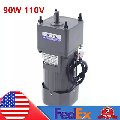 Electric AC Gear Motor Reducer Variable Speed Controller 67RPM 1:20K 90W 110V • $70.30