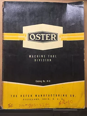 Vtg Oster Mfg Catalog Machine Tool 1941 Pipe Threading 572 Rapiduction Junior • $18.98