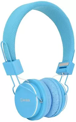 Kids Over Ear Headphones Kid Safe Childrens Boys Earphones Blue IPad/Tablet Mini • £15.92