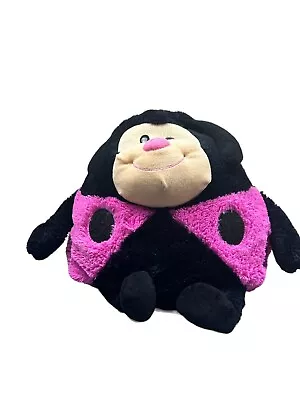 Mushable Pot Bellies Pink Black Ladybug 14' Plush Stuffed Animal Toy JAY PLAY • $10.49