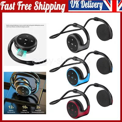 Bluetooth Headphones Neckband Wireless Sports Headset Over-Ear Earbuds UK • £15.22
