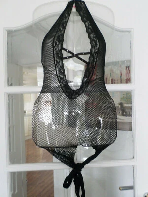 £4.99 • Buy Womans Halter Neck Fishnet Body Stocking. One Size.  New.   SKU 743