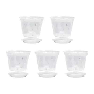 Orchid Pots With Holes 10 Pack Orchid Pots For Repotting 5 Inch Clear Plast • $19.34