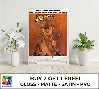 Indiana Raiders Of The Lost Ark Large Movie Poster Art Print Gift Multiple Sizes • £16