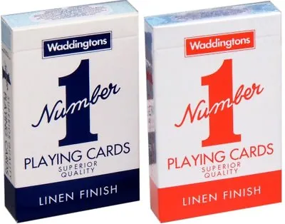 New Waddingtons No.1 Classic Playing Cards Twin Pack Red & Blue Poker Game • £3.99