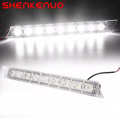 2x White 9-LED DRL Daytime Running Strip Light Driving Fog Lamp 12V For Car SUV • $15.59