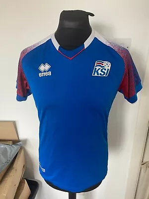 Iceland 2018-19 Home Football Shirt Small Errea • £15