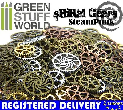 Steampunk Set 85 Gr - SPIRAL Cogs And Gears - Medium Size -- Jewellery Making • $8.95