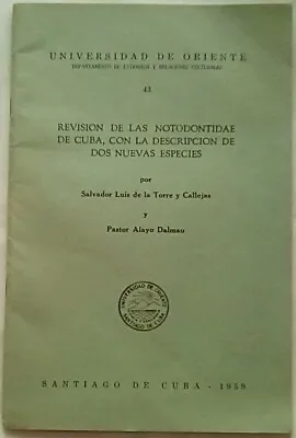 $29.29 • Buy Revision De Los Notodontidae De Cuba, Con La Descripcion De Dos Nue...(1959, PB)