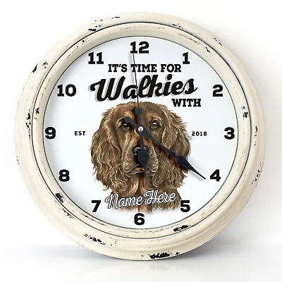 Personalised Kitchen Clock Cocker Spaniel Name Round Wall Hanging Home Gift DC61 • £22.95