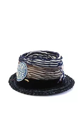 PERI.A Womens Satin Donnybrook 3 Little Pigs Fedora Hat Navy Blue Small • $197.01