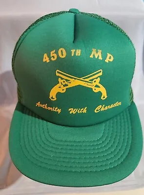 Vintage San Sun 450th MP Authority With Character Trucker Baseball Hat/Cap Green • $13