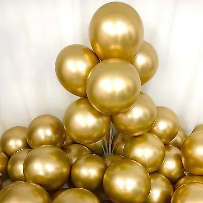 $2.34 • Buy 12  Gold Latex Chrome Metallic Balloon Balloons Party Pack