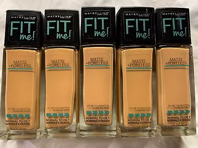 5 Pack Maybelline New York Fit Me Matte + Poreless  Foundation #322 Warm Honey • $29.99