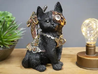 Industrial Style CAT Steampunk Ornament Metal Look Resin £29.75! FREE POST • £29.75