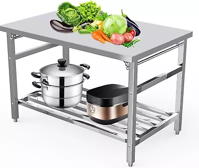 Stainless Steel Prep Table 48 X 24 Inch NSF Commercial Heavy Duty Stainless Ste • $252.90