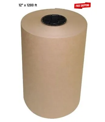 12  X 1200 Ft Brown Kraft Paper 30 Lb Basis Weight Roll Packaging Shipping • $35.49