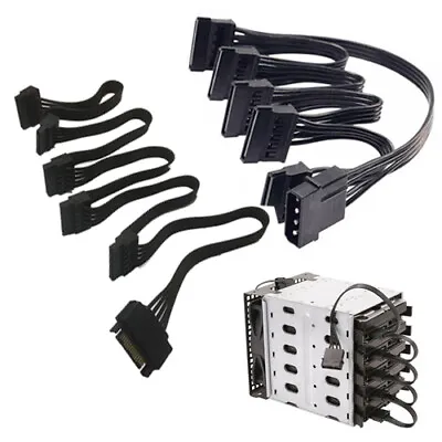 $5.82 • Buy Molex 4Pin 1 Male To 5 SATA 15Pin SSD HDD Hard Drive Power Supply Splitter Cable