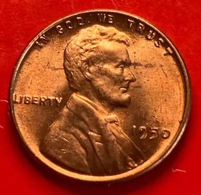 1950 P Lincoln Wheat Cent Penny From An Original Bank Roll • $1.29